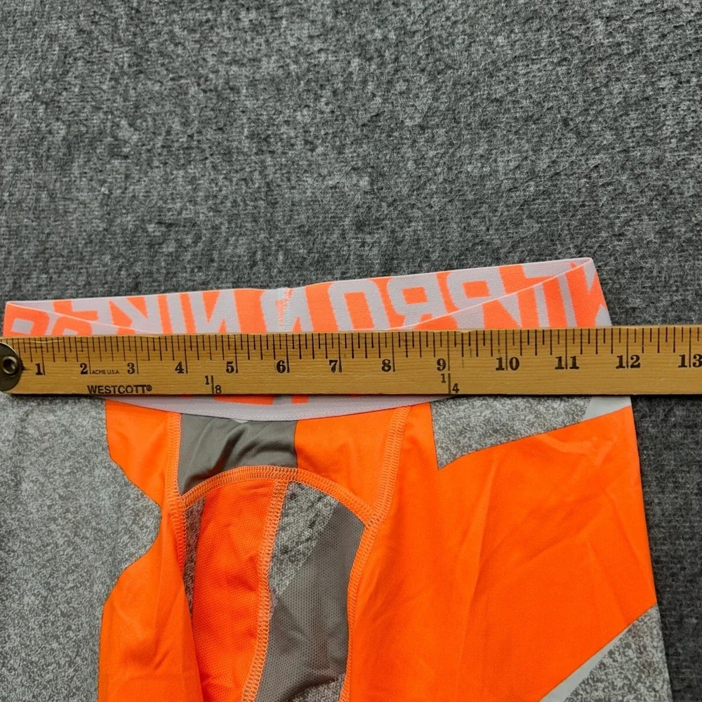 Nike Pro Compression Boys Large‎ 3/4 Printed Training Tights Pants Orange